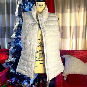 White puffer vest